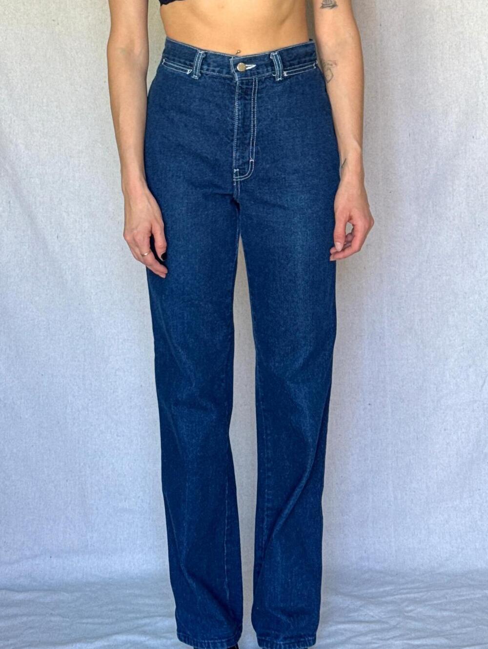 80s Dark Wash High Rise Brittania Jeans - Picture 12 of 16